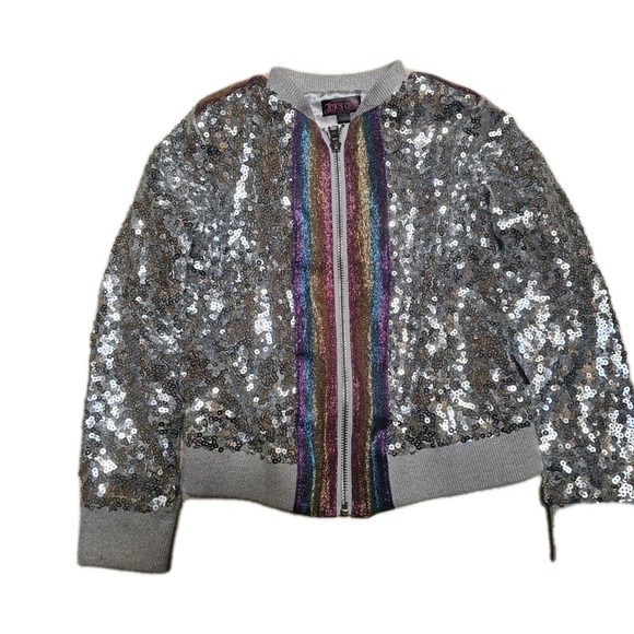 Nickelodeon Other - Nickelodeon‎ Jojo's Closet  Silver Sequined Multi Color Jacket, Girls Small 6x